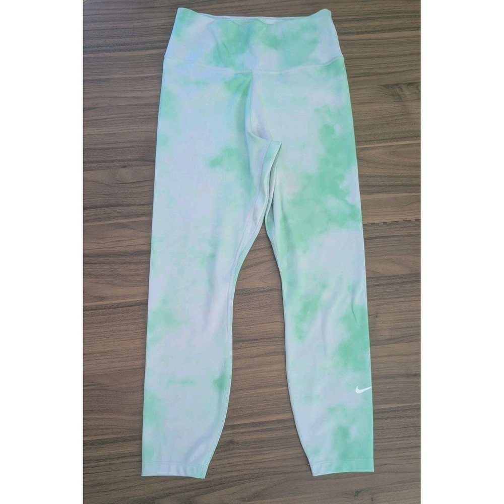 Nike Dri-FIT Tie Dye High Rise Cropped Leggings Women's XS Green Blue